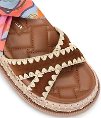 Kurt Geiger London Orson Ankle Wrap Scarf Platform Studded Espadrille Sandals