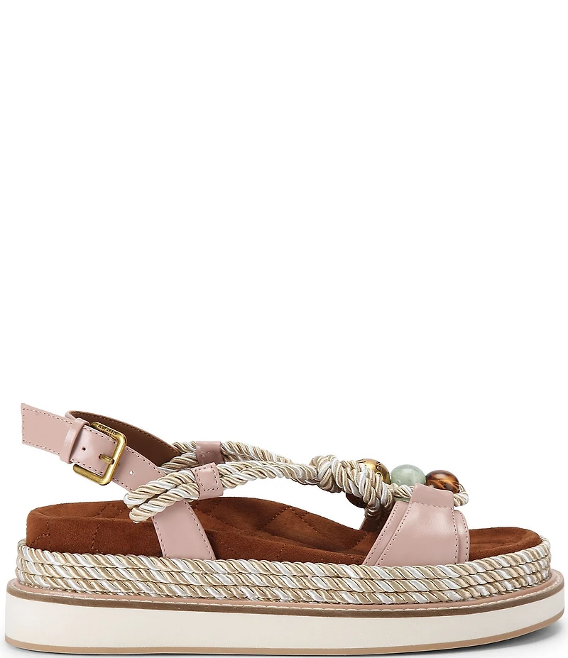 Kurt Geiger London Orson Beaded Rope Leather Slingback Sandals