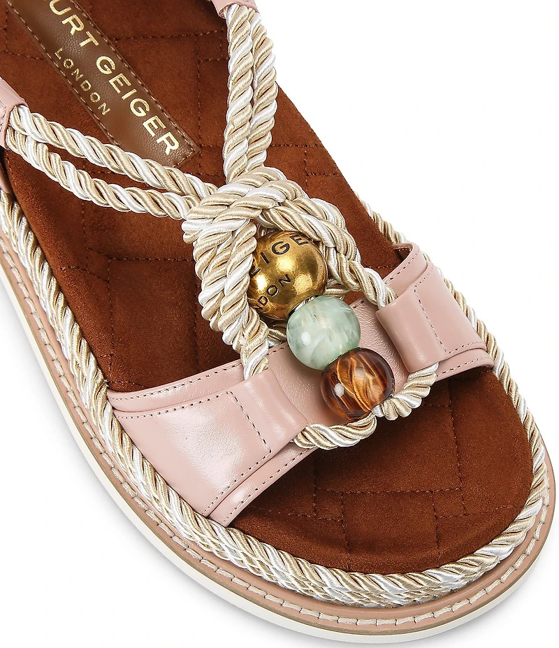Kurt Geiger London Orson Beaded Rope Leather Slingback Sandals