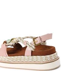 Kurt Geiger London Orson Beaded Rope Leather Slingback Sandals