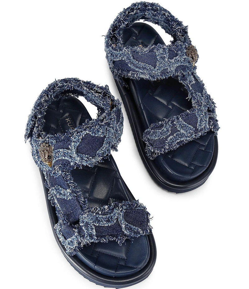 Kurt Geiger London Orson Denim Logo Slingback Sandals