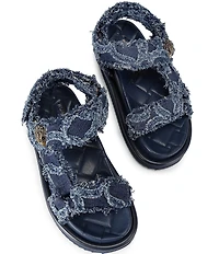 Kurt Geiger London Orson Denim Logo Slingback Sandals