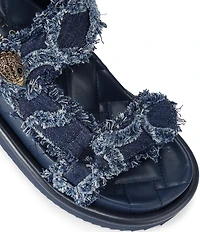 Kurt Geiger London Orson Denim Logo Slingback Sandals
