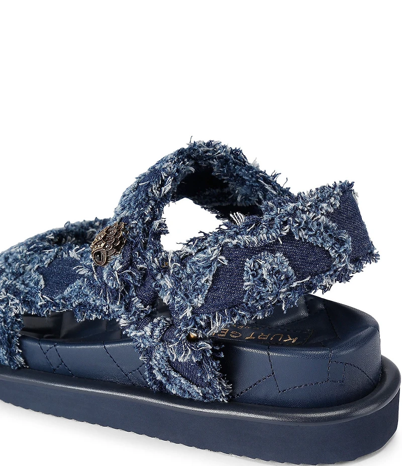 Kurt Geiger London Orson Denim Logo Slingback Sandals