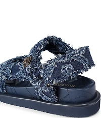 Kurt Geiger London Orson Denim Logo Slingback Sandals