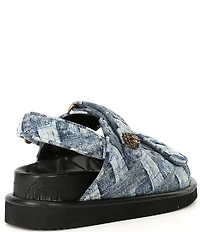 Kurt Geiger London Orson Denim Quilted Patchwork Slingback Sandals