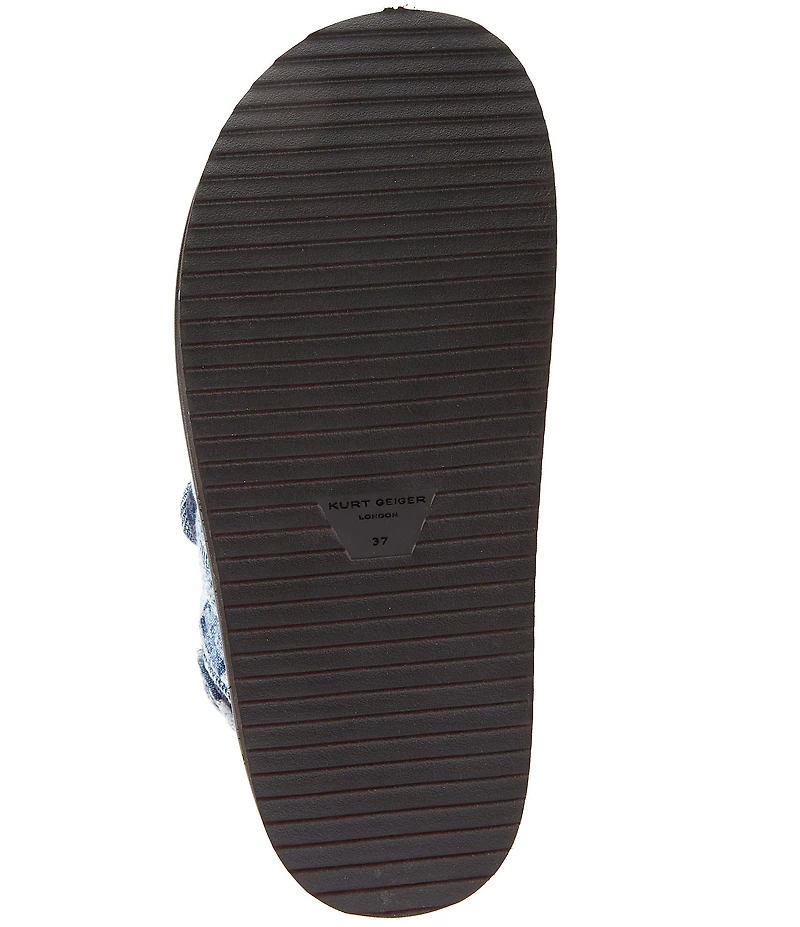 Kurt Geiger London Orson Denim Quilted Patchwork Slingback Sandals