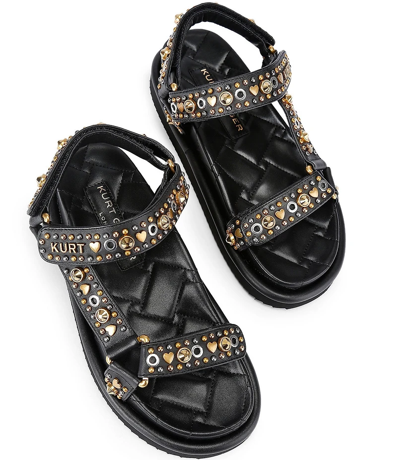Kurt Geiger London Orson Leather Studded Slingback Sandals