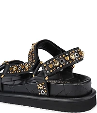 Kurt Geiger London Orson Leather Studded Slingback Sandals