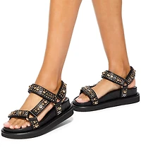 Kurt Geiger London Orson Leather Studded Slingback Sandals