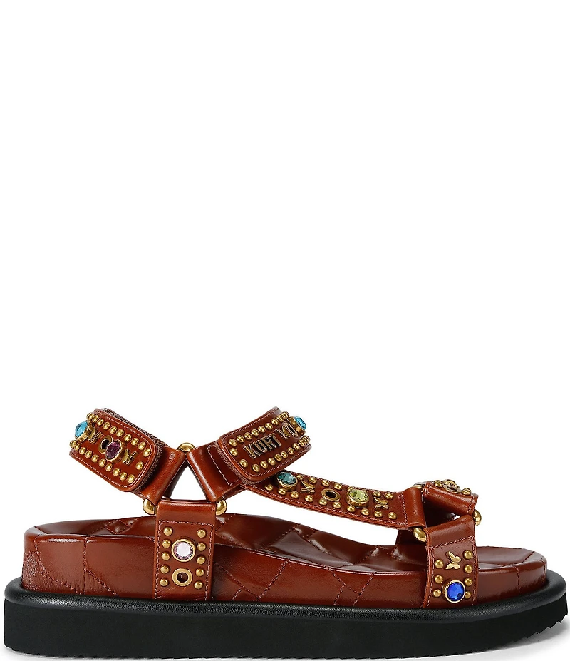 Kurt Geiger London Orson Leather Studded Slingback Sandals
