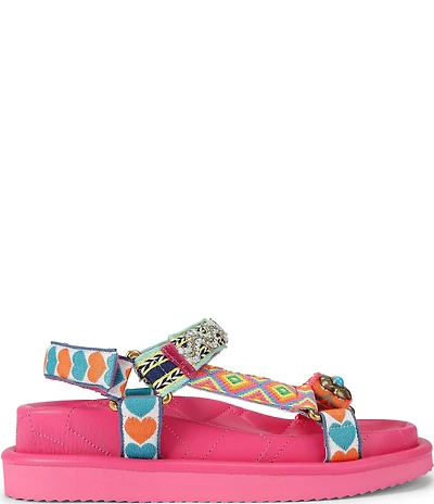 Kurt Geiger London Orson Multi Print Logo Slingback Sandals