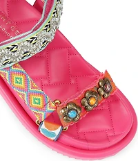 Kurt Geiger London Orson Multi Print Logo Slingback Sandals