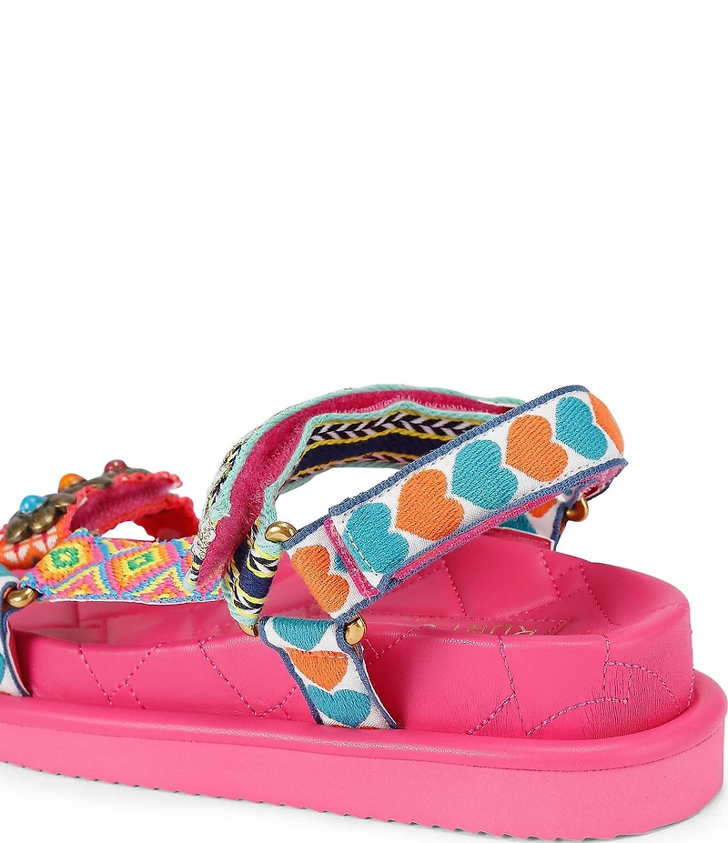 Kurt Geiger London Orson Multi Print Logo Slingback Sandals