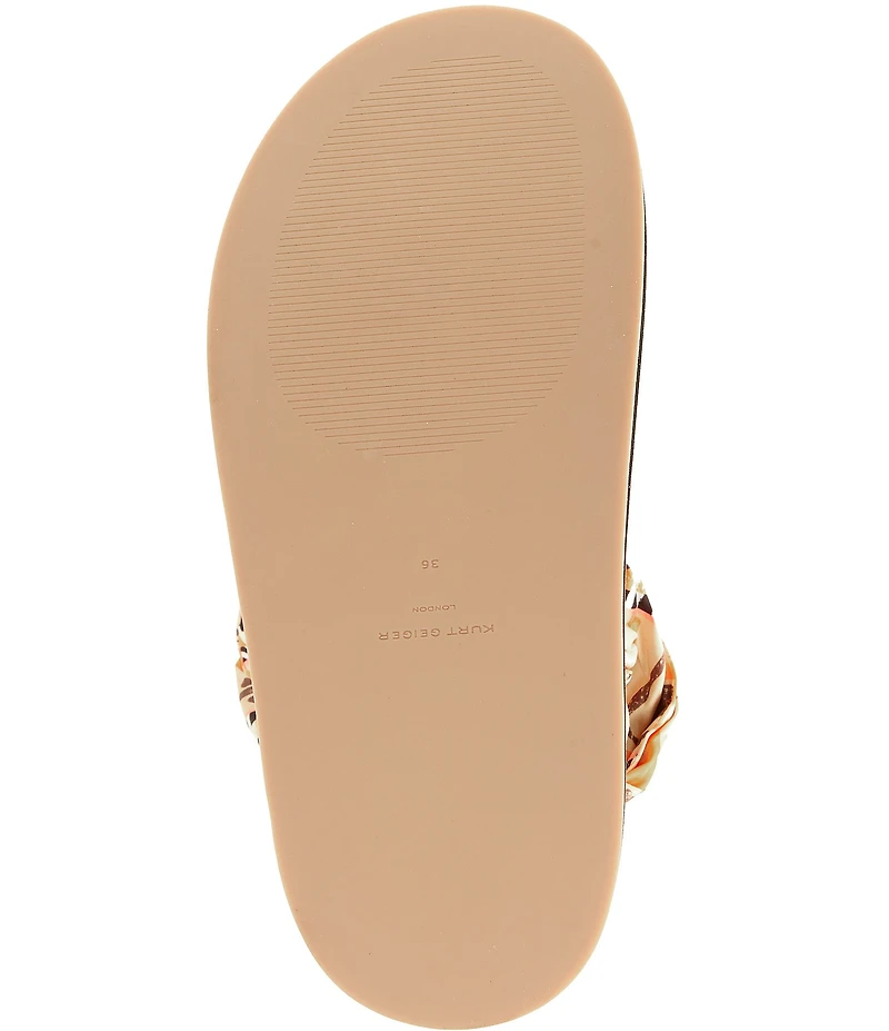 Kurt Geiger London Orson Printed Ankle Wrap Scarf Platform Sandals