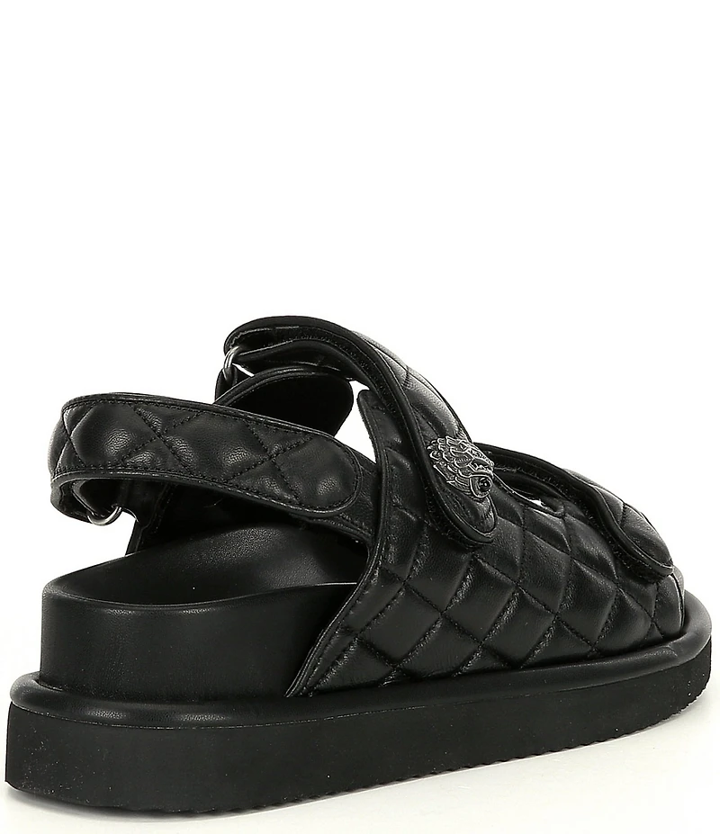 Kurt Geiger London Orson Leather Quilted Platform Slingback Sandals