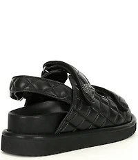 Kurt Geiger London Orson Leather Quilted Platform Slingback Sandals