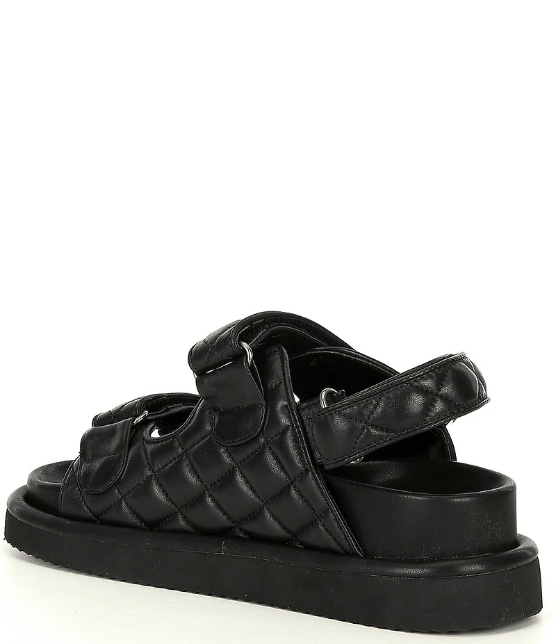 Kurt Geiger London Orson Leather Quilted Platform Slingback Sandals