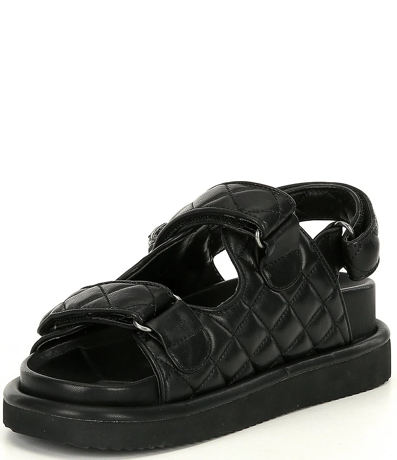 Kurt Geiger London Orson Leather Quilted Platform Slingback Sandals