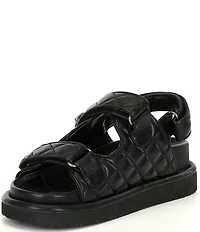 Kurt Geiger London Orson Leather Quilted Platform Slingback Sandals