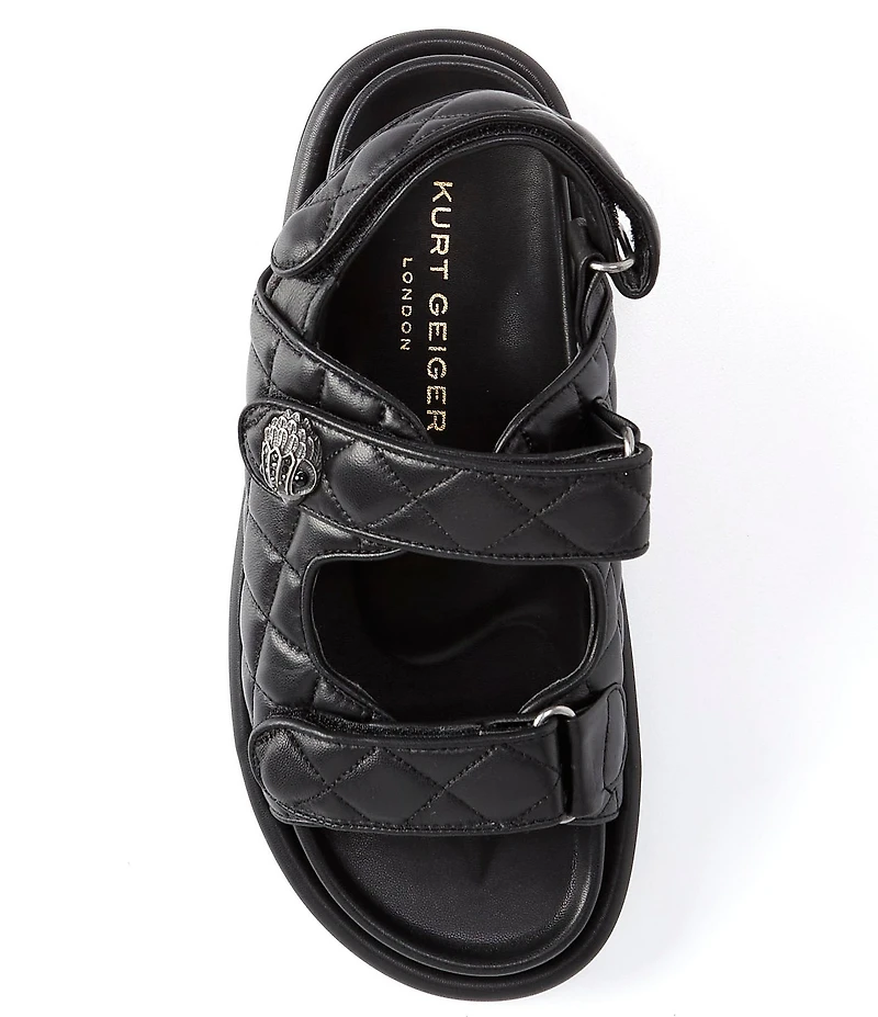 Kurt Geiger London Orson Leather Quilted Platform Slingback Sandals