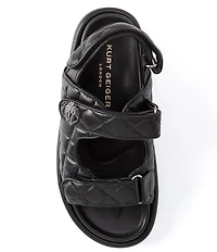 Kurt Geiger London Orson Leather Quilted Platform Slingback Sandals