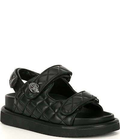 Kurt Geiger London Orson Leather Quilted Platform Slingback Sandals