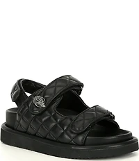 Kurt Geiger London Orson Leather Quilted Platform Slingback Sandals