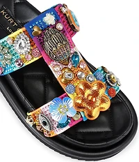 Kurt Geiger London Orson Tutti Fruitti Jewel Ornamented Satin Slide Sandals
