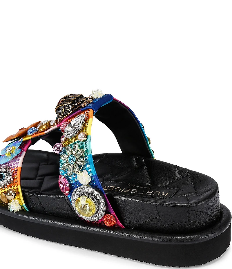 Kurt Geiger London Orson Tutti Fruitti Jewel Ornamented Satin Slide Sandals
