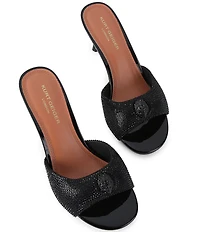 Kurt Geiger London Oxford Crystal Embellished Logo Slip-on Drench Dress Mule Sandals