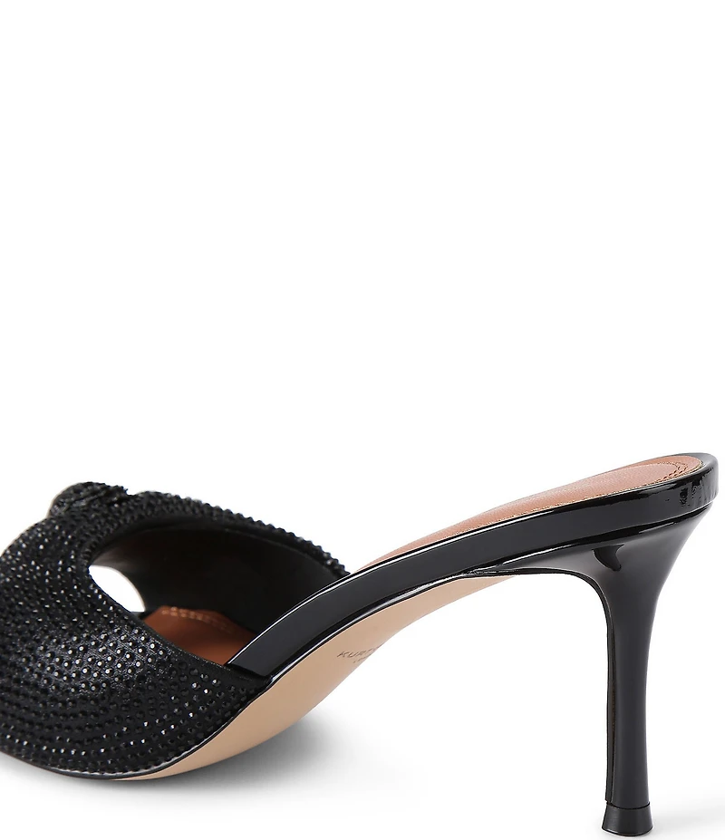 Kurt Geiger London Oxford Crystal Embellished Logo Slip-on Drench Dress Mule Sandals