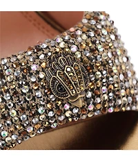 Kurt Geiger London Oxford Crystal Embellished Logo Slip-on Dress Sandals
