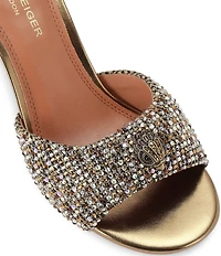 Kurt Geiger London Oxford Crystal Embellished Logo Slip-on Dress Sandals