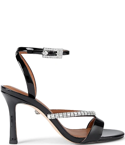 Kurt Geiger London Patent Crystal Embellished Strap Dress Sandals