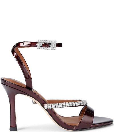 Kurt Geiger London Patent Crystal Embellished Strap Dress Sandals