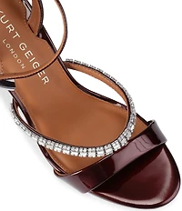 Kurt Geiger London Patent Crystal Embellished Strap Dress Sandals