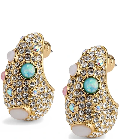 Kurt Geiger London Pav Dome Mixed Stone Puffy Drop Earrings