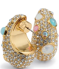 Kurt Geiger London Pav Dome Mixed Stone Puffy Drop Earrings