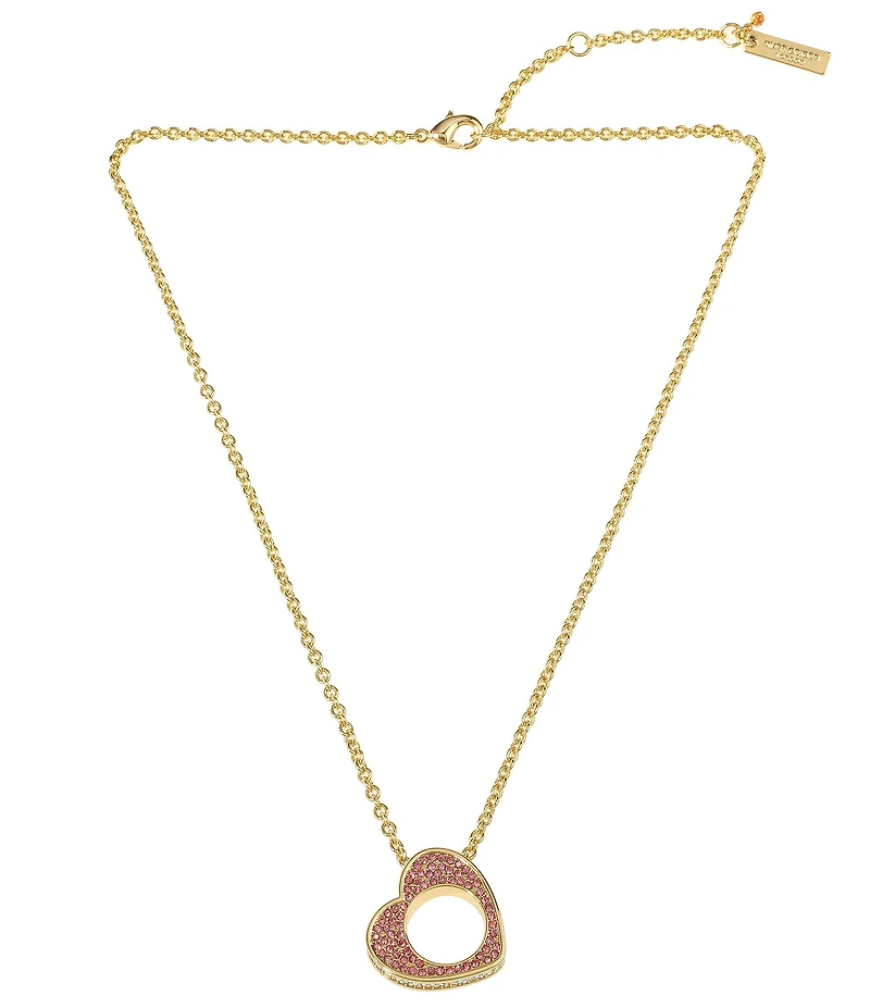 Kurt Geiger London Pav Heart Short Pendant Necklace