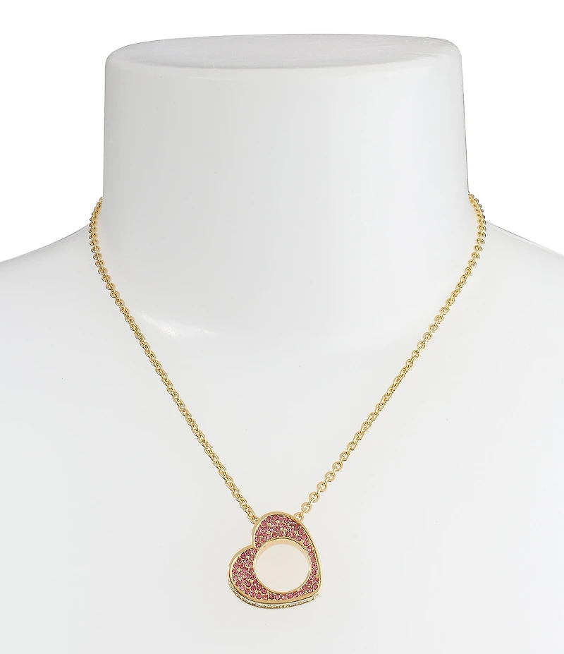 Kurt Geiger London Pav Heart Short Pendant Necklace