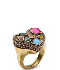 Kurt Geiger London Pav Heart Stone Cocktail Ring