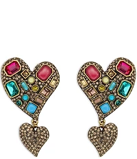 Kurt Geiger London Pav Heart Stone Drop Earrings