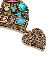 Kurt Geiger London Pav Heart Stone Drop Earrings
