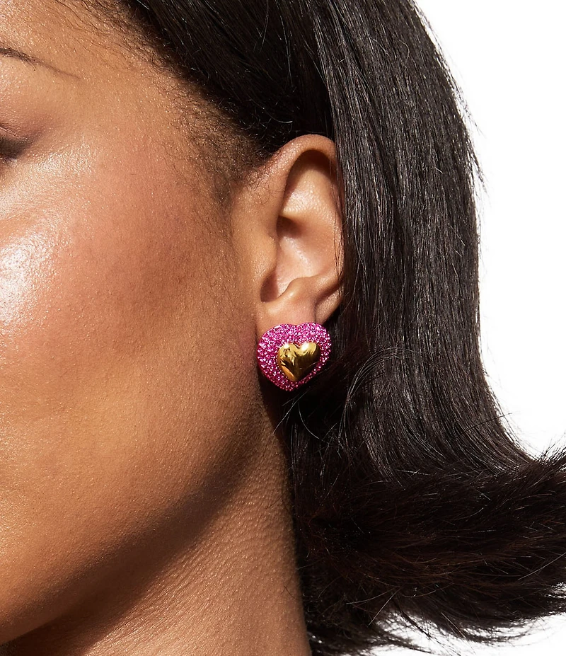 Kurt Geiger London Pav Heart Stud Earrings
