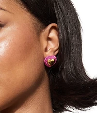 Kurt Geiger London Pav Heart Stud Earrings