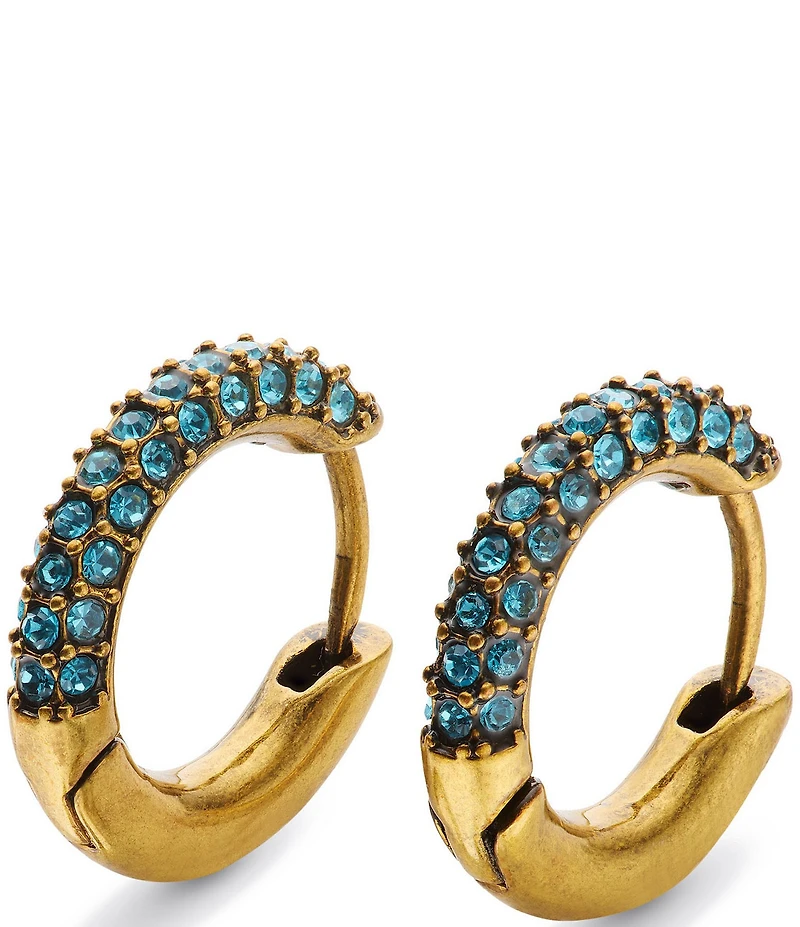 Kurt Geiger London Pav Brass Huggie Hoop Earrings