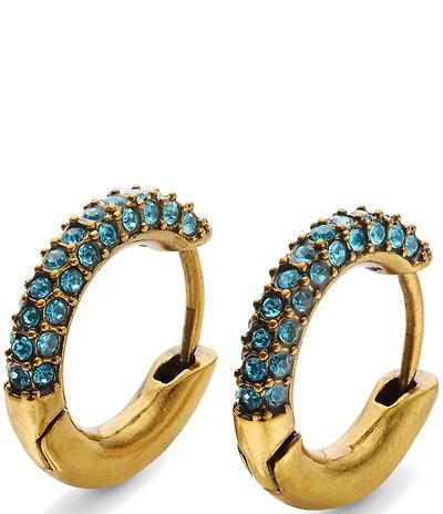Kurt Geiger London Pav Brass Huggie Hoop Earrings