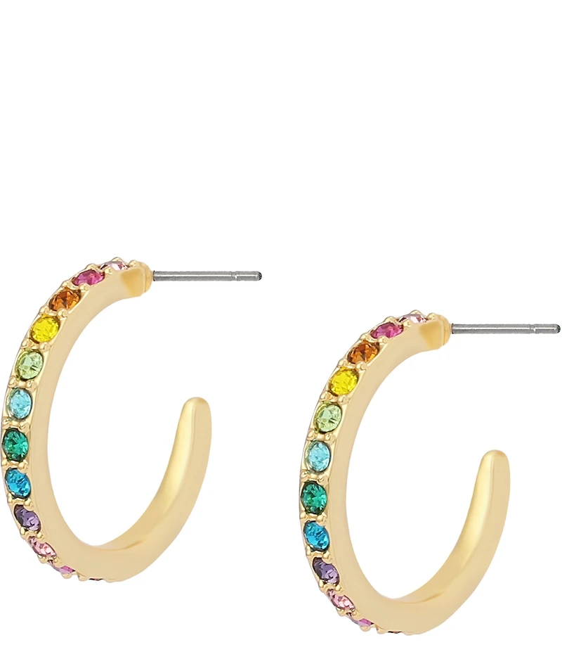 Kurt Geiger London Pav Rainbow Huggie Hoop Earrings