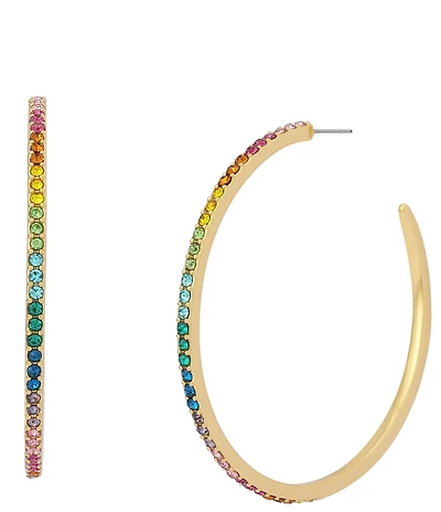 Kurt Geiger London Pav Rainbow Large Hoop Earrings